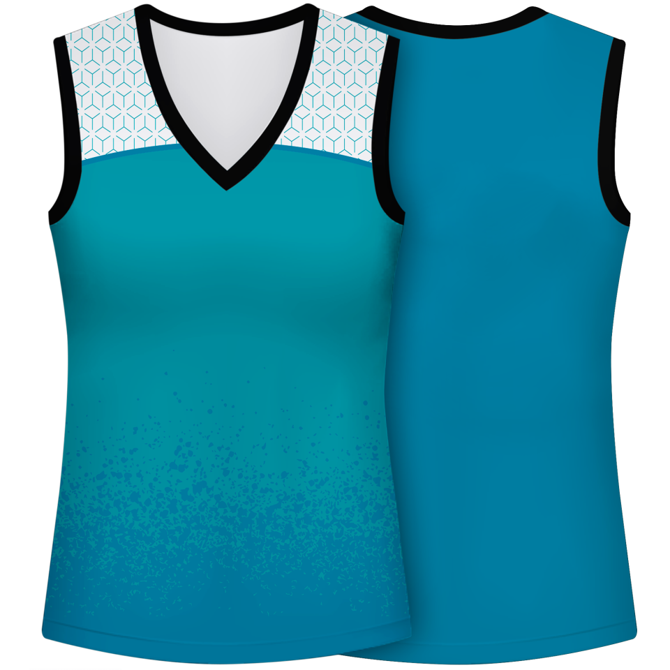 Camiseta pádel mujer sin mangas sublimada modelo corte