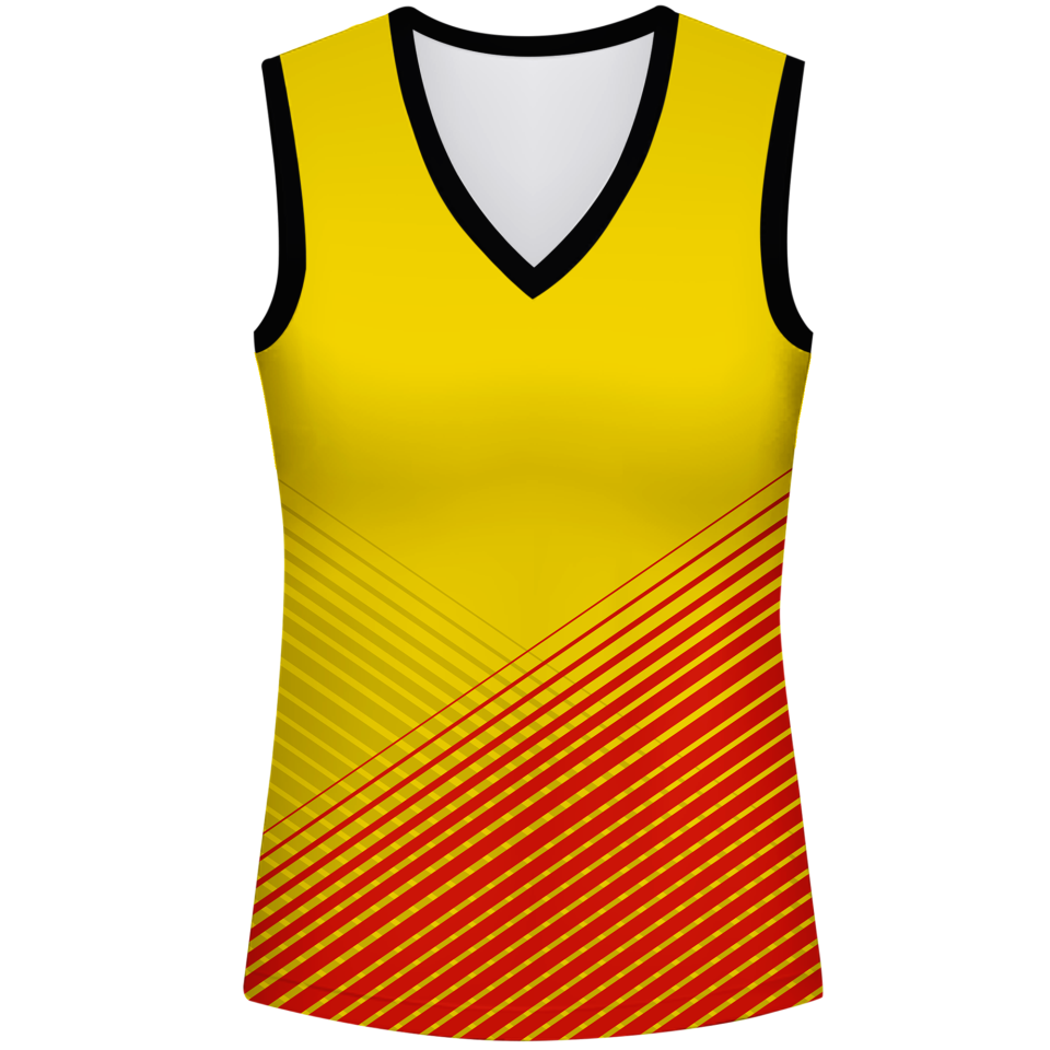 Camiseta pádel mujer sin mangas sublimada modelo rayas