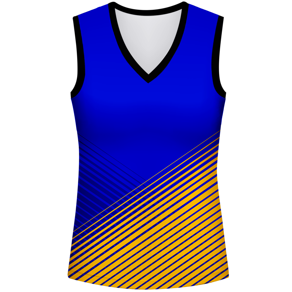 Camiseta pádel mujer sin mangas sublimada modelo rayas