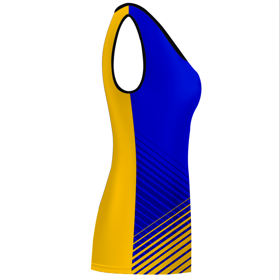 Camiseta pádel mujer sin mangas sublimada modelo rayas