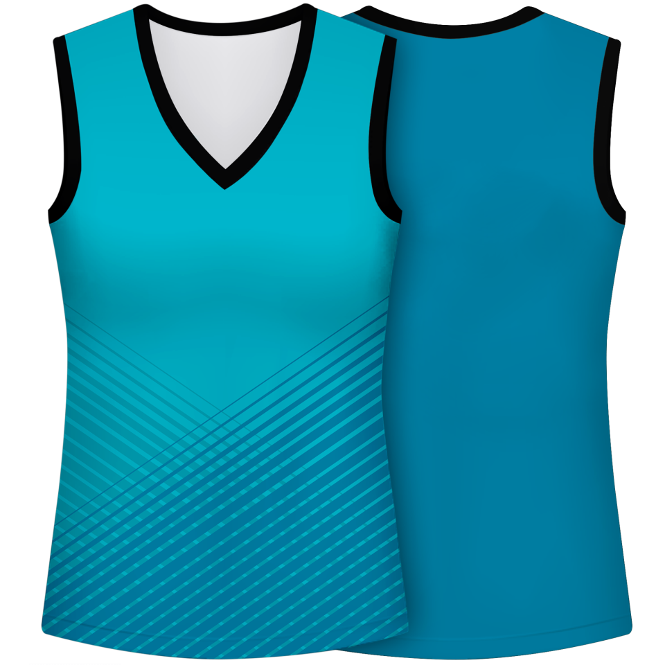 Camiseta pádel mujer sin mangas sublimada modelo rayas