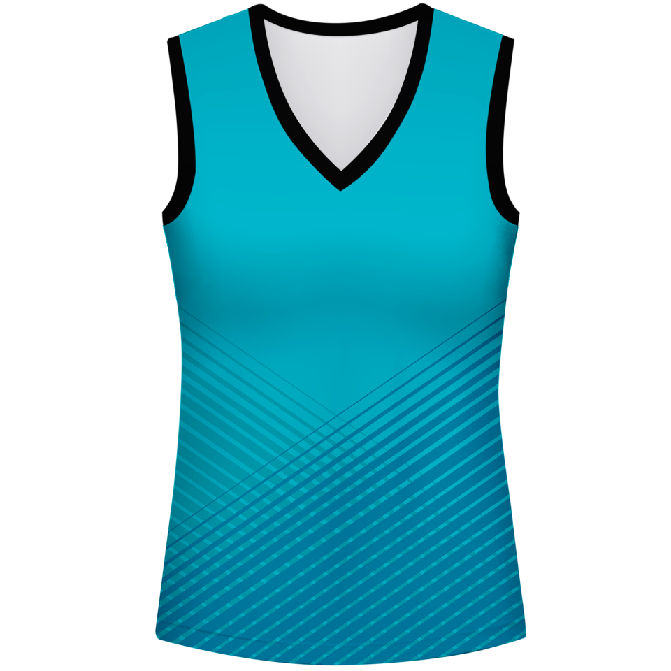 Camiseta pádel mujer sin mangas sublimada modelo rayas