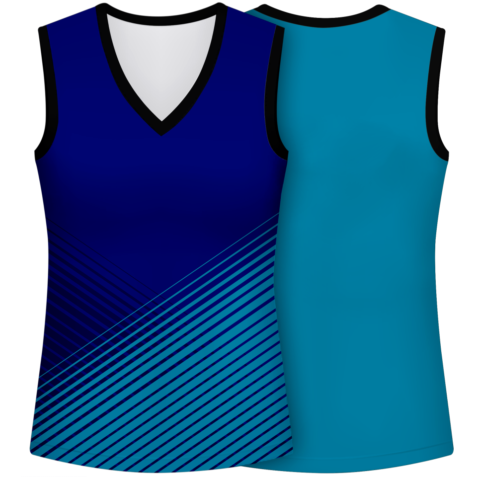 Camiseta pádel mujer sin mangas sublimada modelo rayas