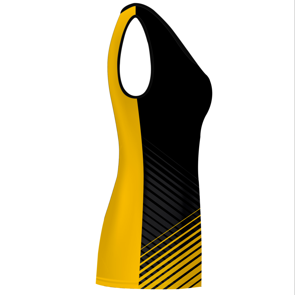 Camiseta pádel mujer sin mangas sublimada modelo rayas