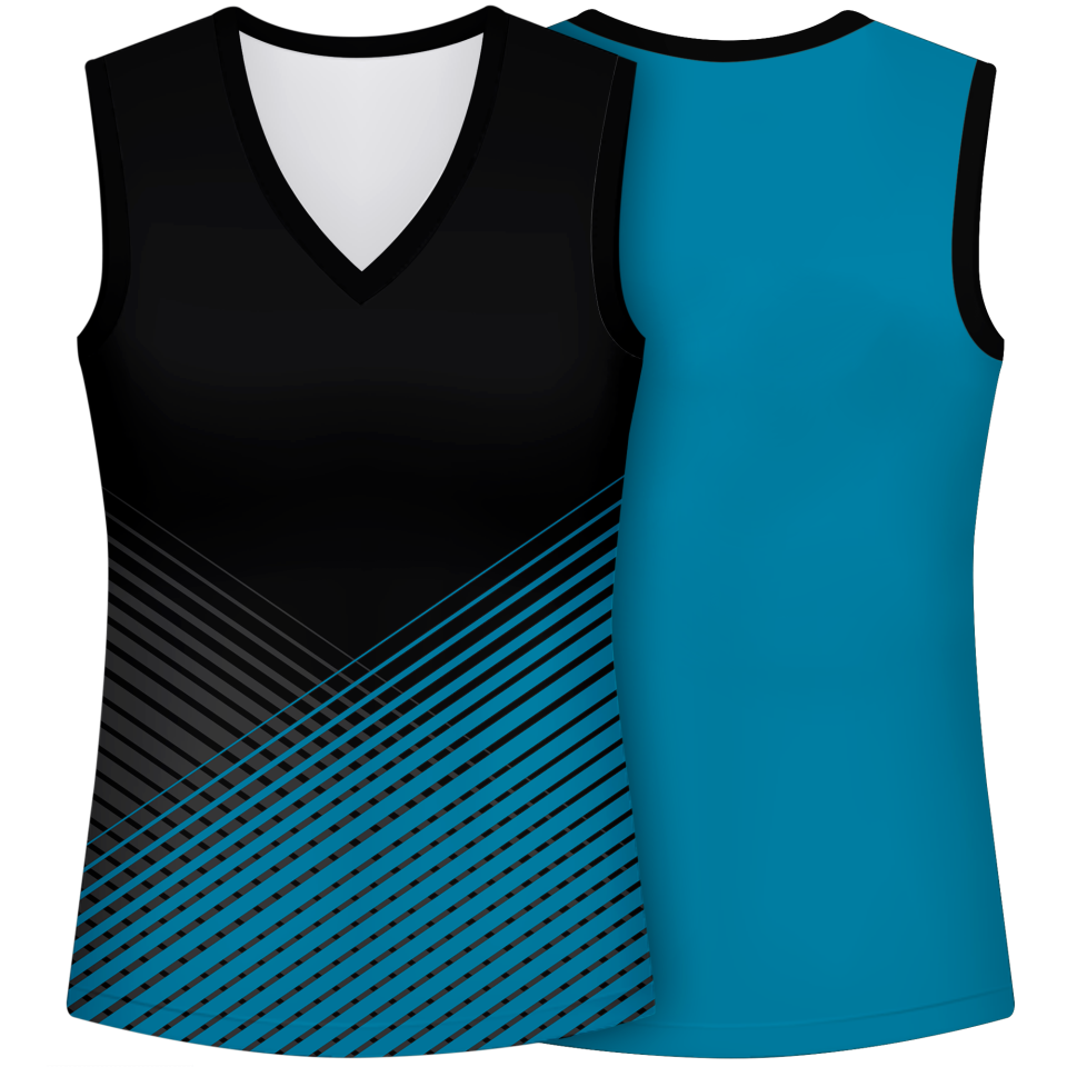 Camiseta pádel mujer sin mangas sublimada modelo rayas