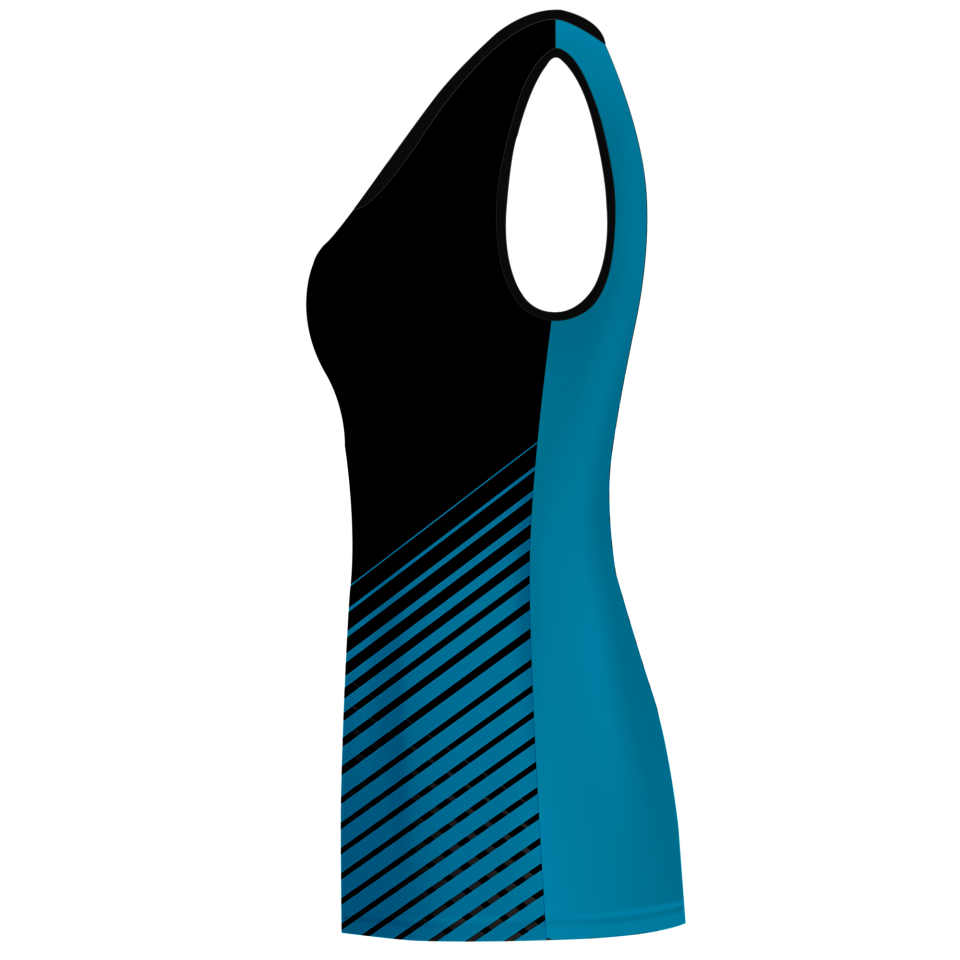 Camiseta pádel mujer sin mangas sublimada modelo rayas