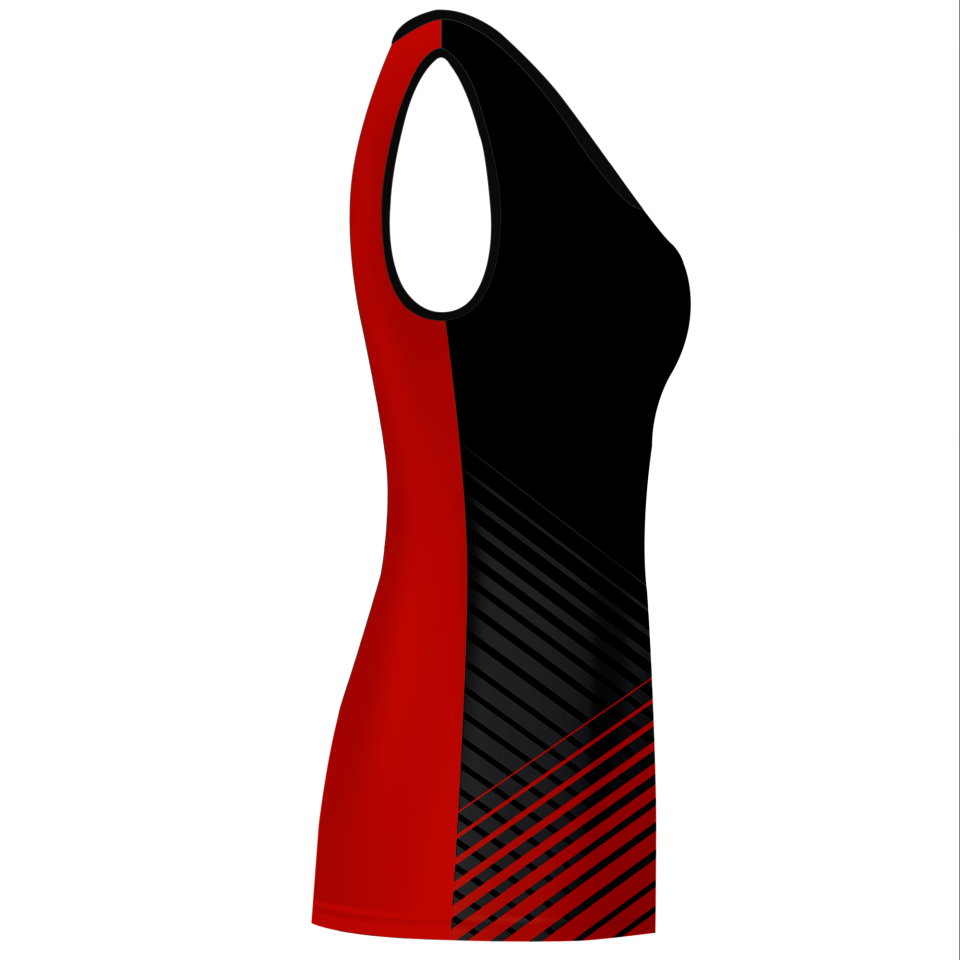 Camiseta pádel mujer sin mangas sublimada modelo rayas