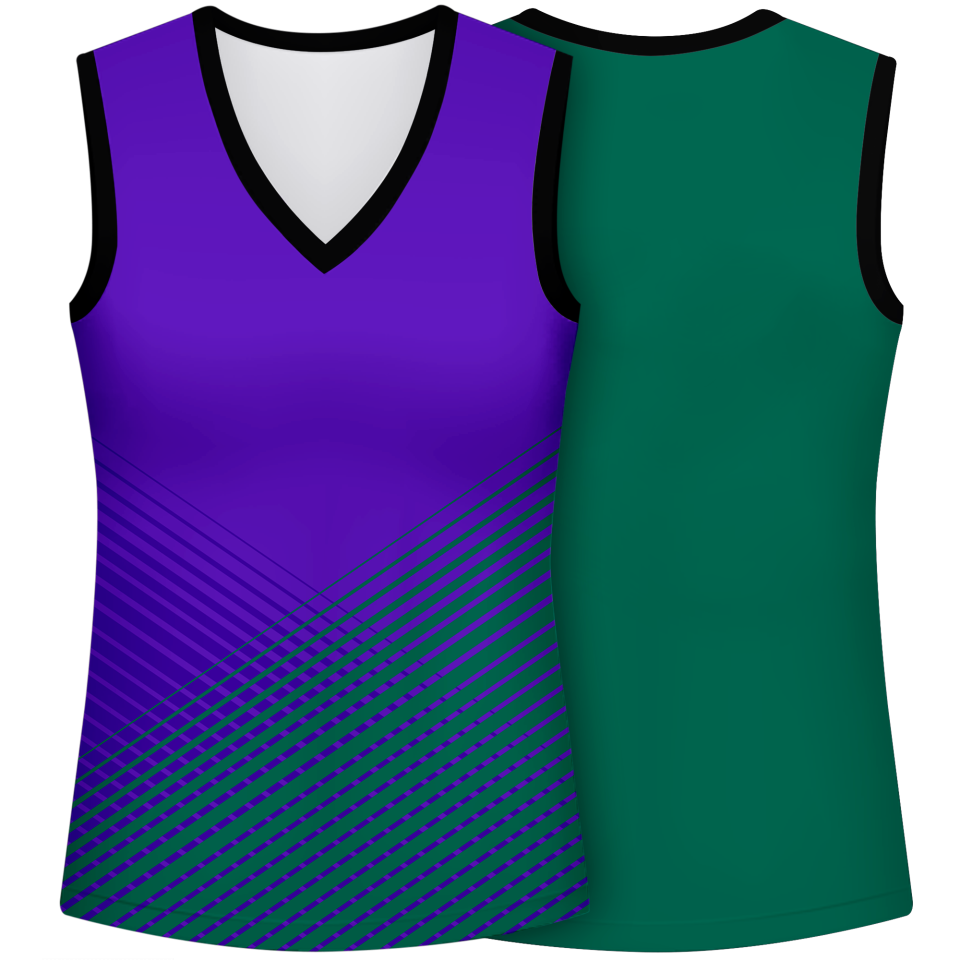 Camiseta pádel mujer sin mangas sublimada modelo rayas