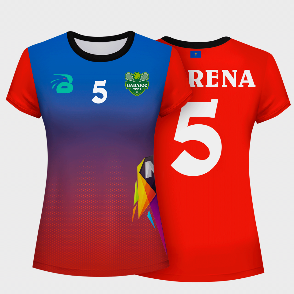 Camiseta pádel mujer manga corta sublimada modelo degradado