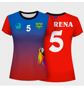 Camiseta pádel mujer manga corta sublimada modelo degradado