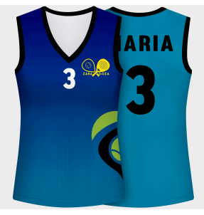 Camiseta pádel mujer sin mangas sublimada modelo degradado