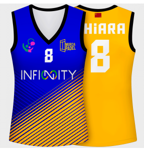 Camiseta pádel mujer sin mangas sublimada modelo rayas