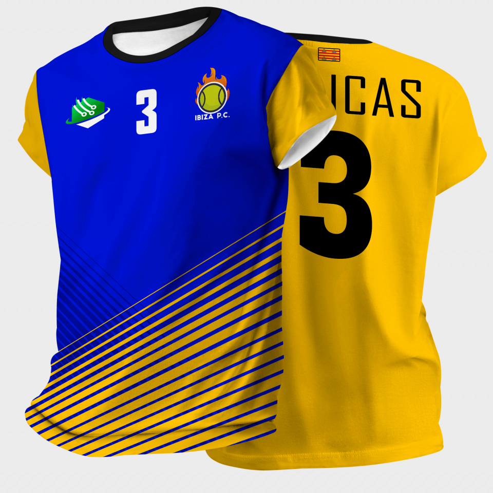 Camiseta pádel manga corta sublimada modelo rayas