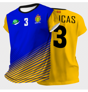 Camiseta pádel manga corta sublimada modelo rayas