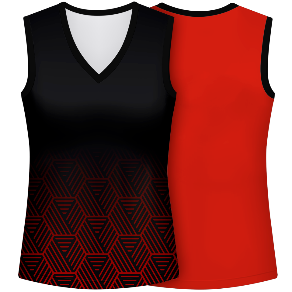 Camiseta voley mujer sin mangas sublimada modelo hexágono