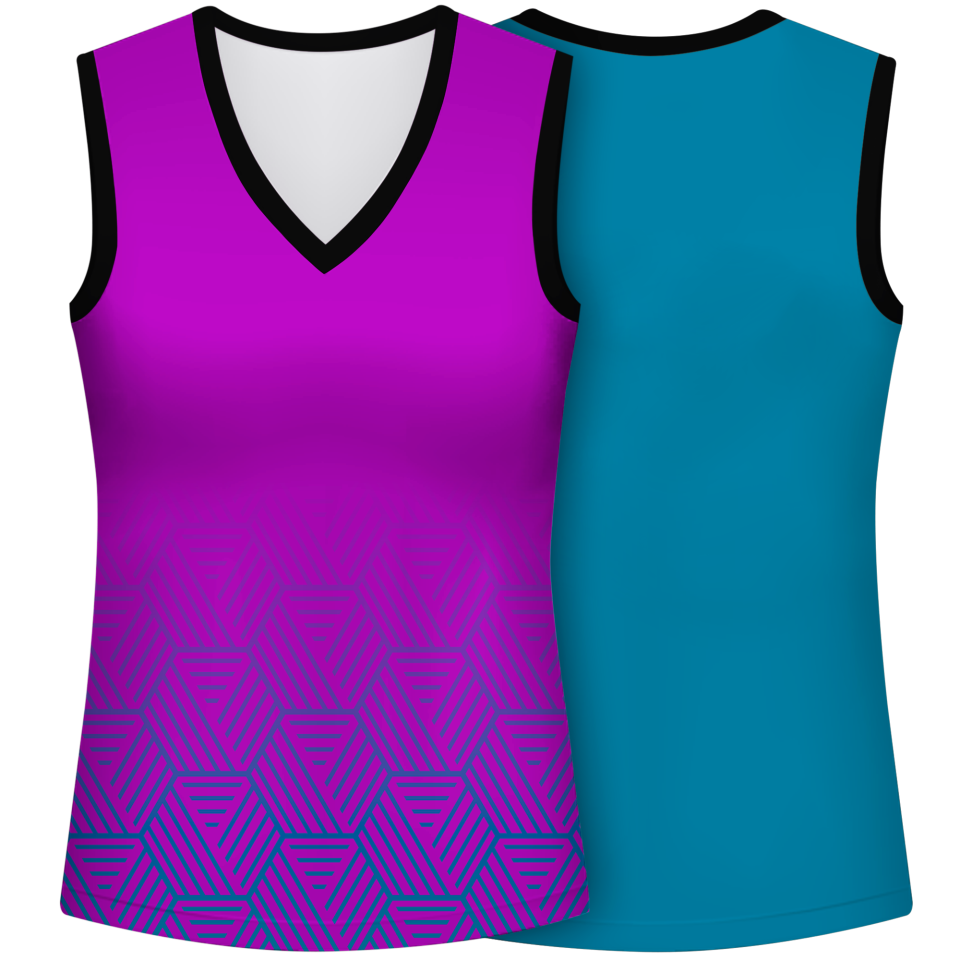 Camiseta voley mujer sin mangas sublimada modelo hexágono