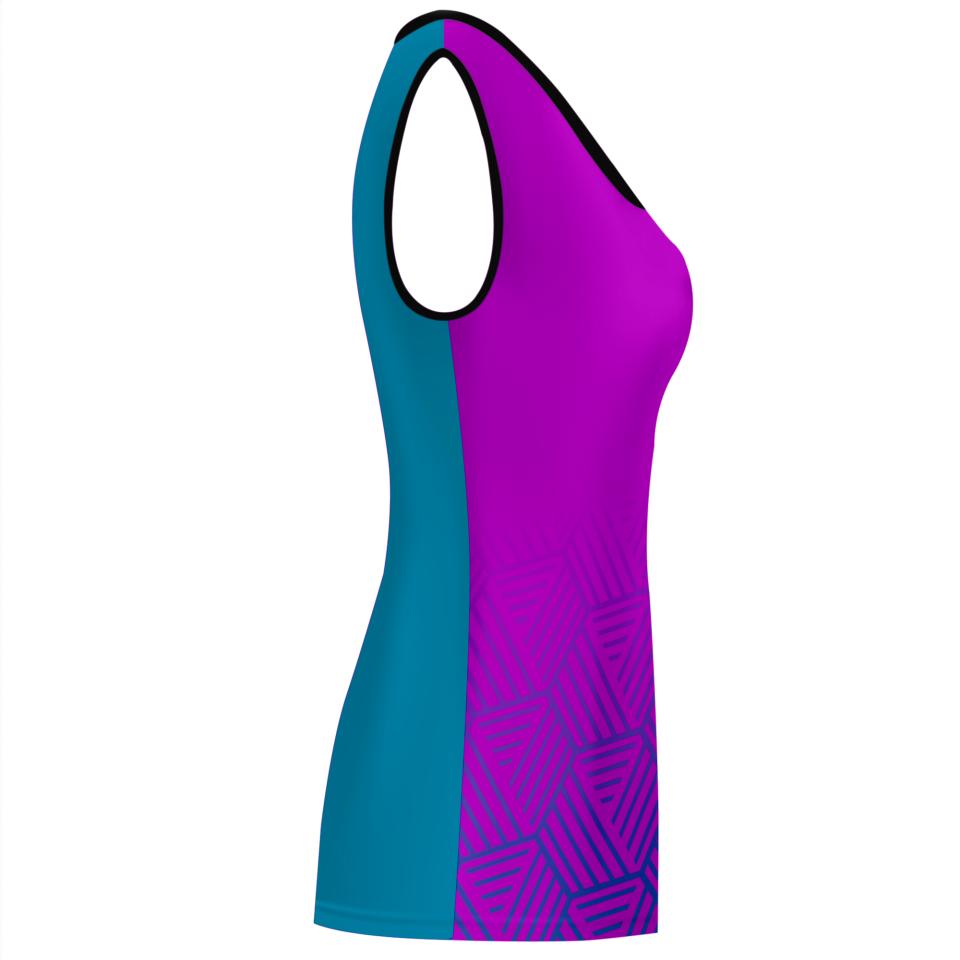 Camiseta voley mujer sin mangas sublimada modelo hexágono