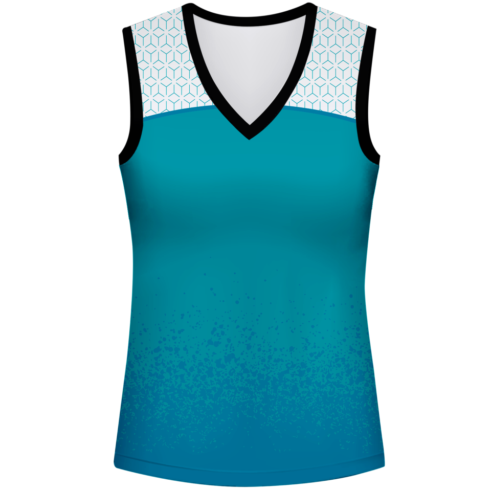 Camiseta voley mujer sin mangas sublimada modelo corte