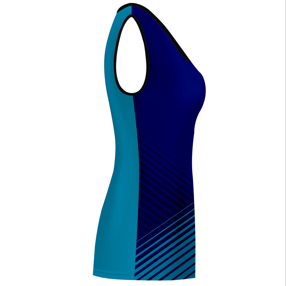 Camiseta voley mujer sin mangas sublimada modelo rayas