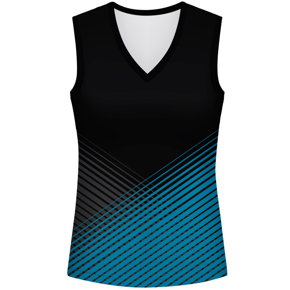 Camiseta voley mujer sin mangas sublimada modelo rayas