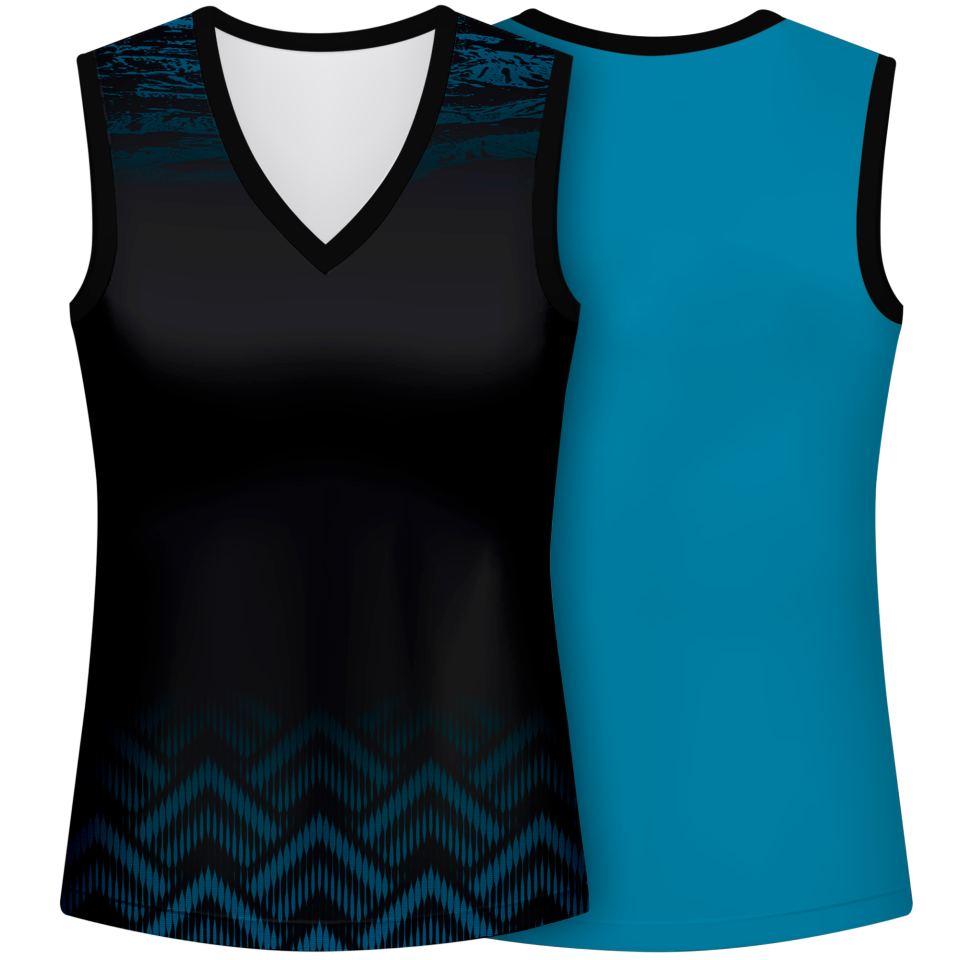 Camiseta pádel mujer sin mangas sublimada modelo geométrico