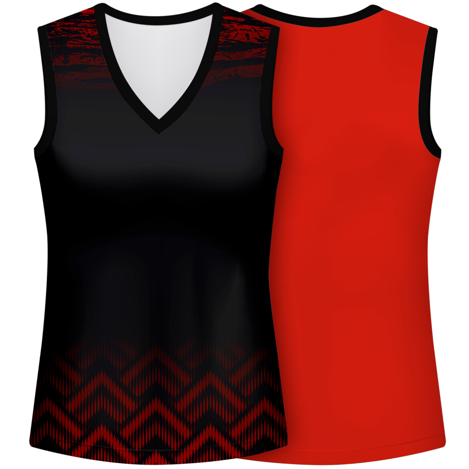 Camiseta pádel mujer sin mangas sublimada modelo geométrico