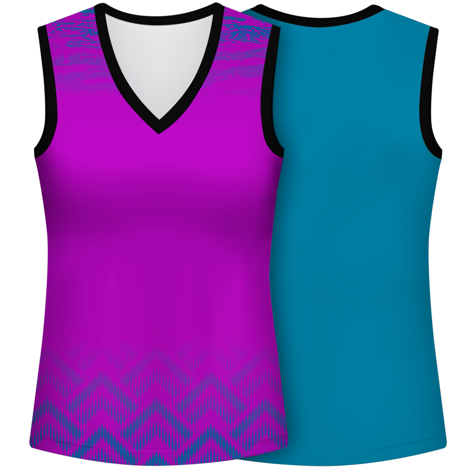 Camiseta pádel mujer sin mangas sublimada modelo geométrico