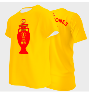 Camiseta algodón 4 Eurocopas 2024, rojas