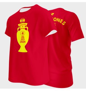Camiseta algodón 4 Campeonatos Eurocopas amarillas 2024