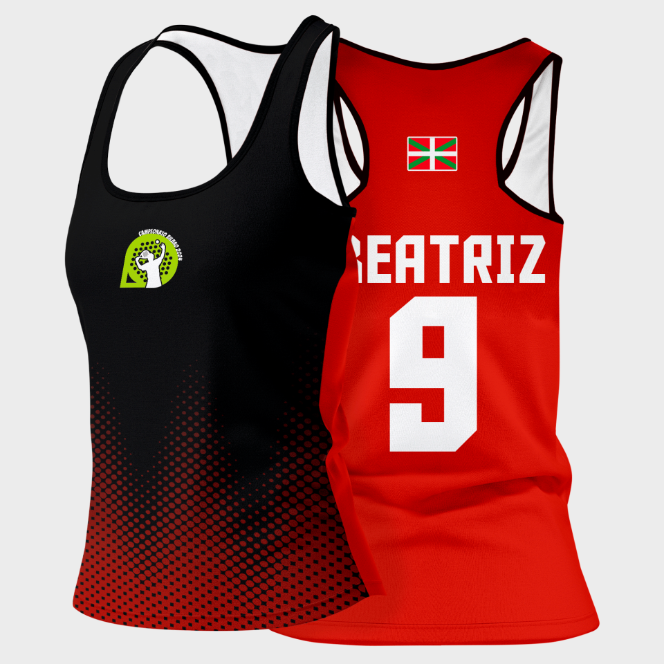 Camiseta pádel mujer tirantes sublimada modelo puntos