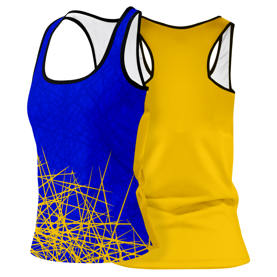 Camiseta pádel mujer tirantes sublimada modelo líneas