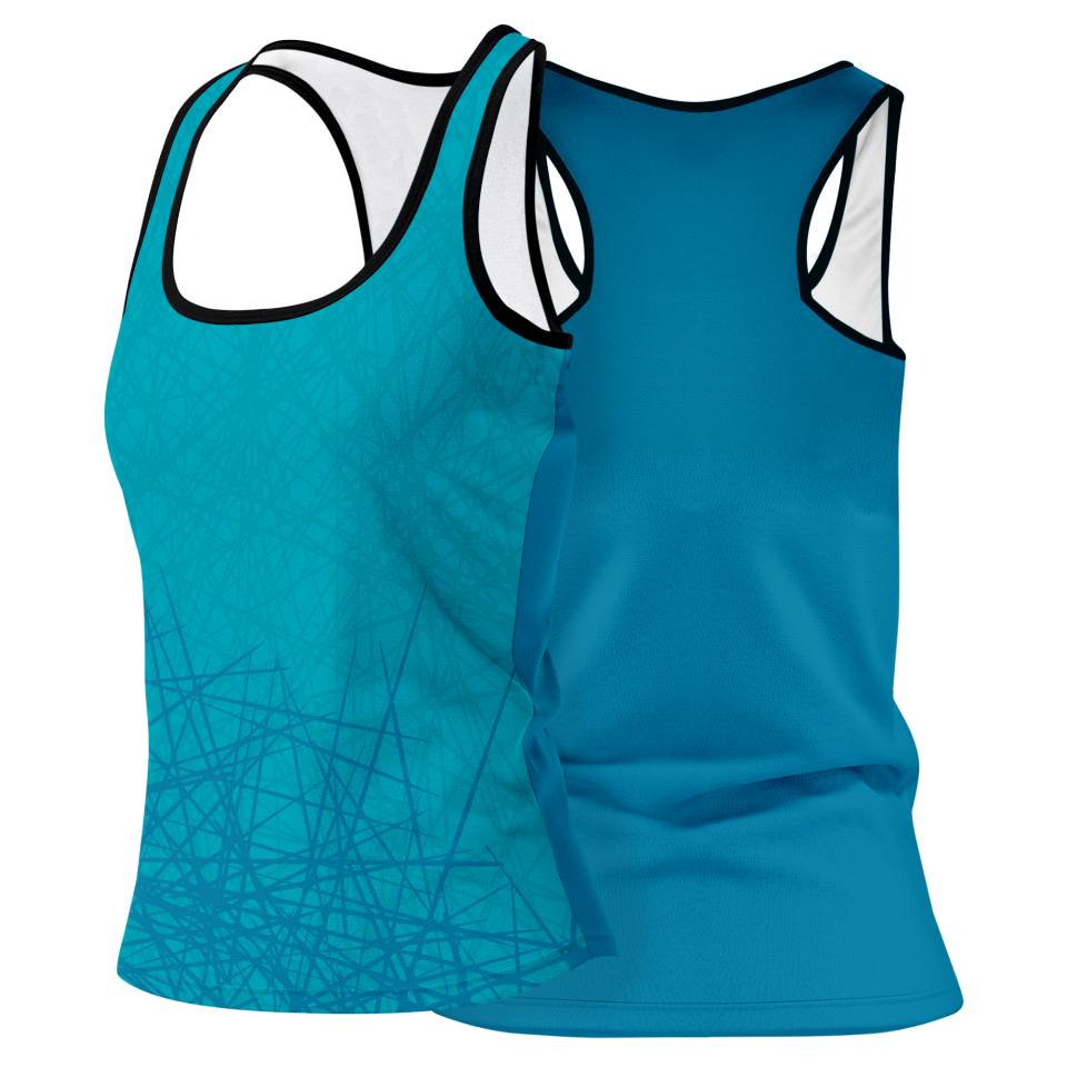 Camiseta pádel mujer tirantes sublimada modelo líneas