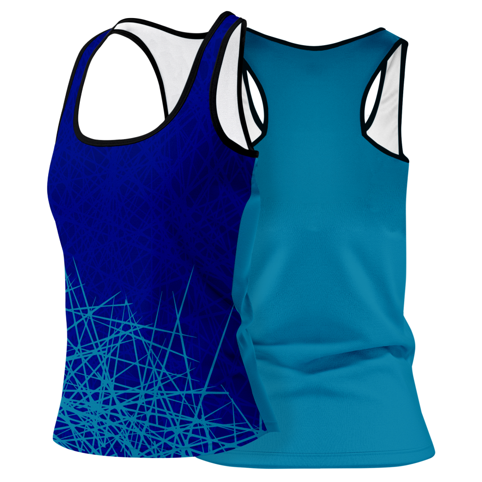 Camiseta pádel mujer tirantes sublimada modelo líneas