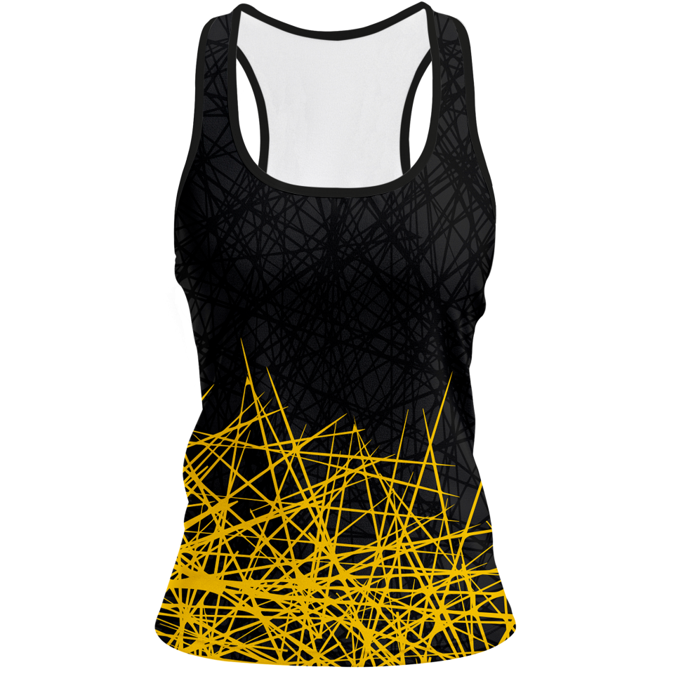 Camiseta pádel mujer tirantes sublimada modelo líneas