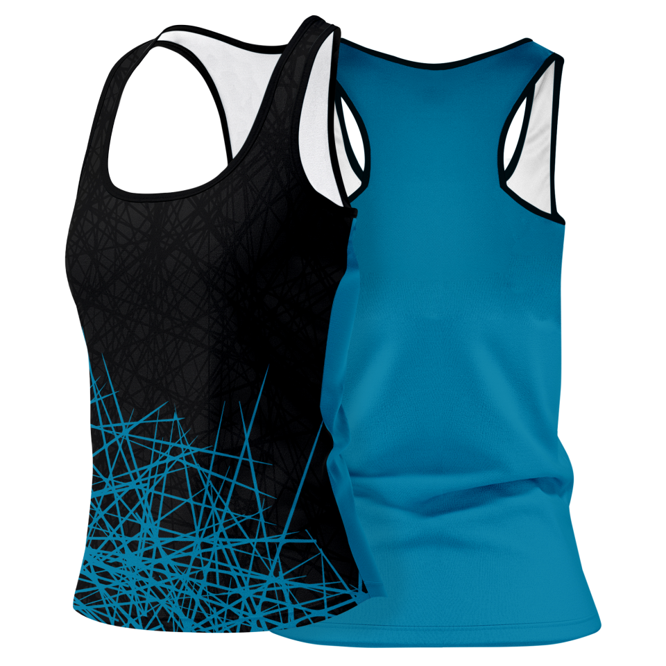 Camiseta pádel mujer tirantes sublimada modelo líneas