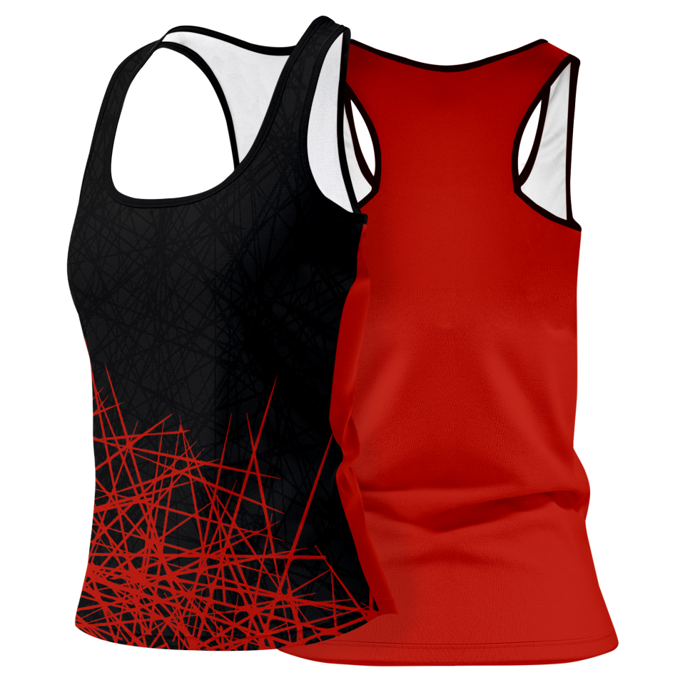 Camiseta pádel mujer tirantes sublimada modelo líneas