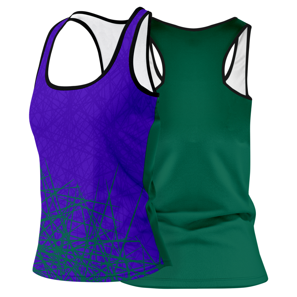 Camiseta pádel mujer tirantes sublimada modelo líneas