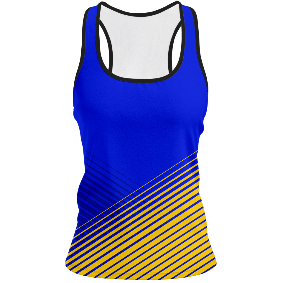 Camiseta pádel mujer tirantes sublimada modelo rayas