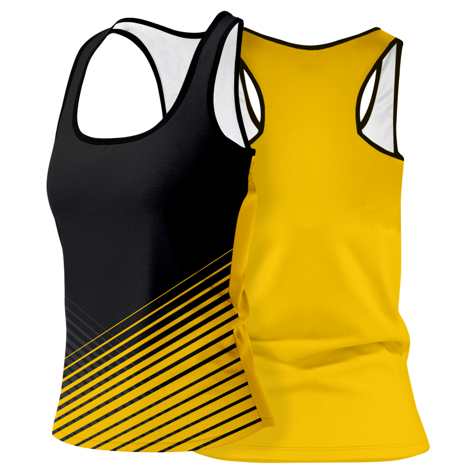 Camiseta pádel mujer tirantes sublimada modelo rayas