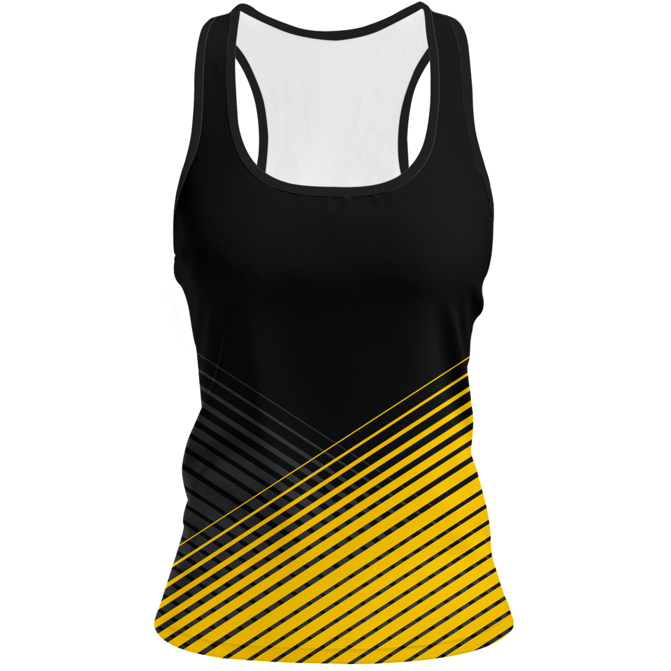 Camiseta pádel mujer tirantes sublimada modelo rayas