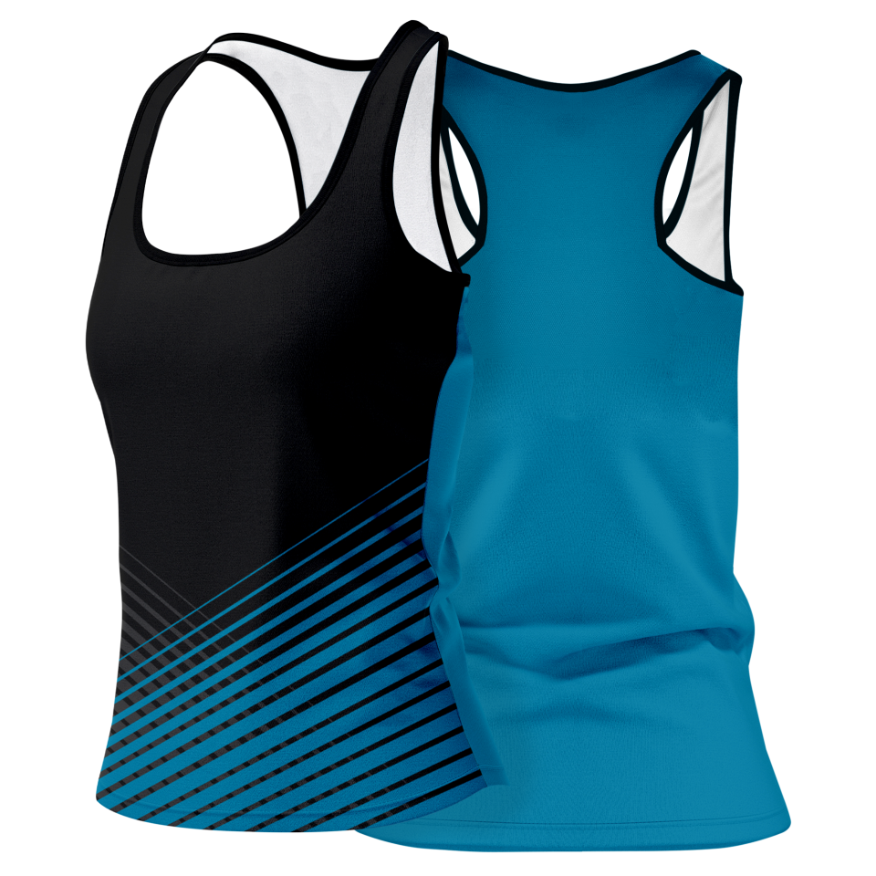 Camiseta pádel mujer tirantes sublimada modelo rayas