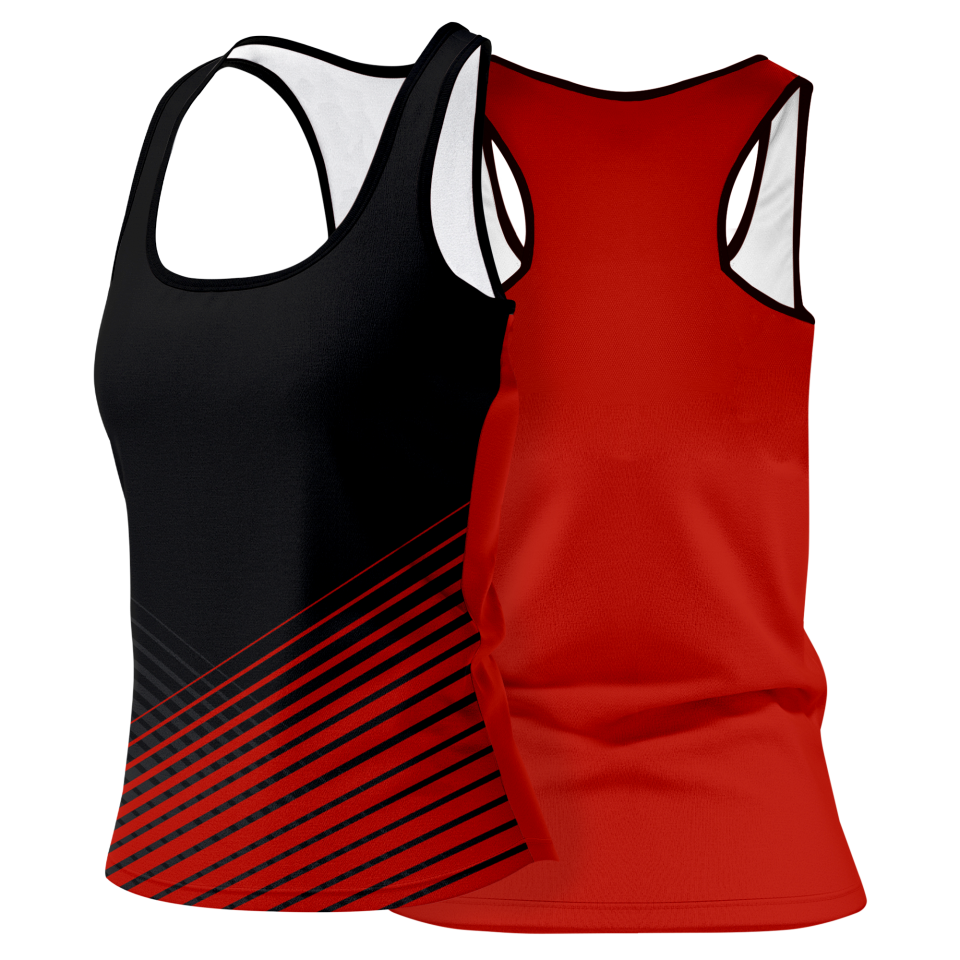 Camiseta pádel mujer tirantes sublimada modelo rayas