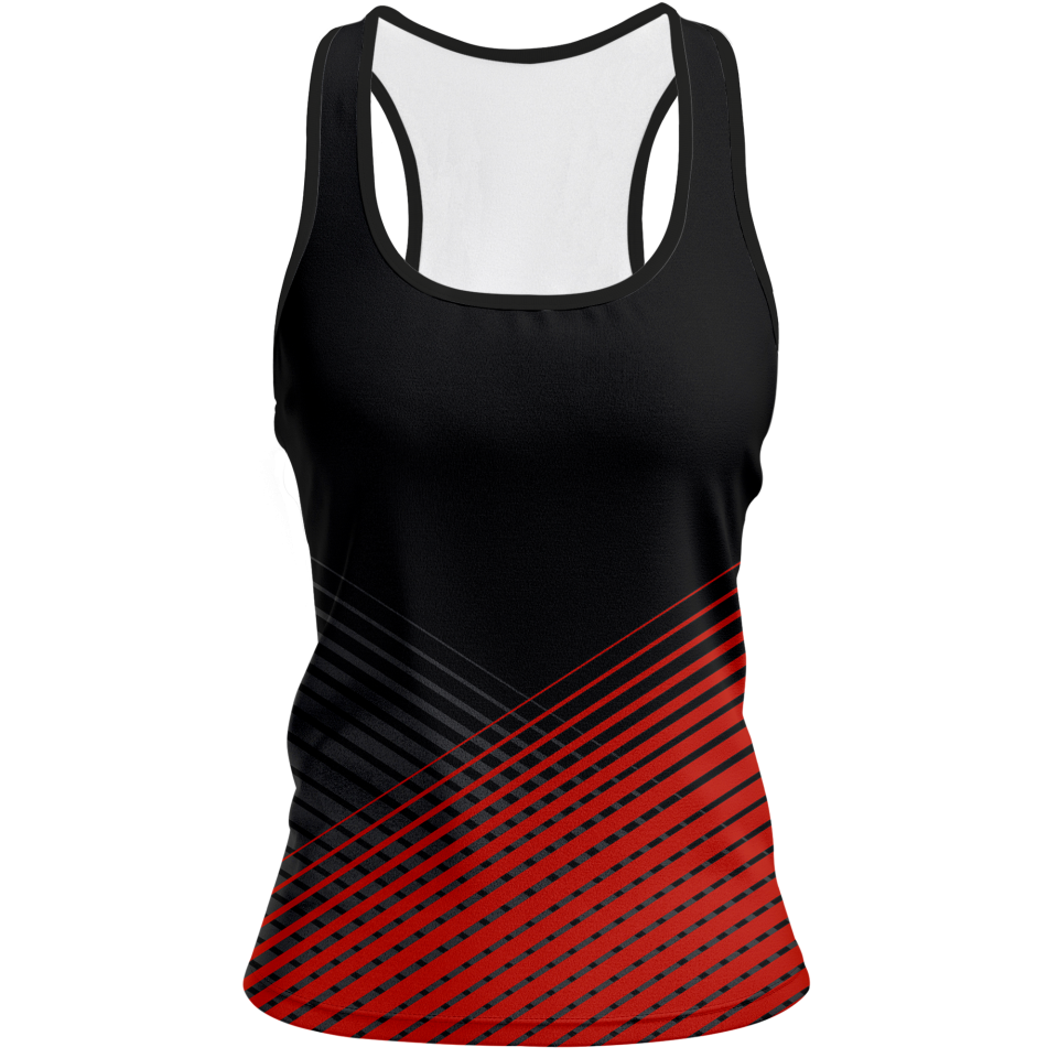 Camiseta pádel mujer tirantes sublimada modelo rayas