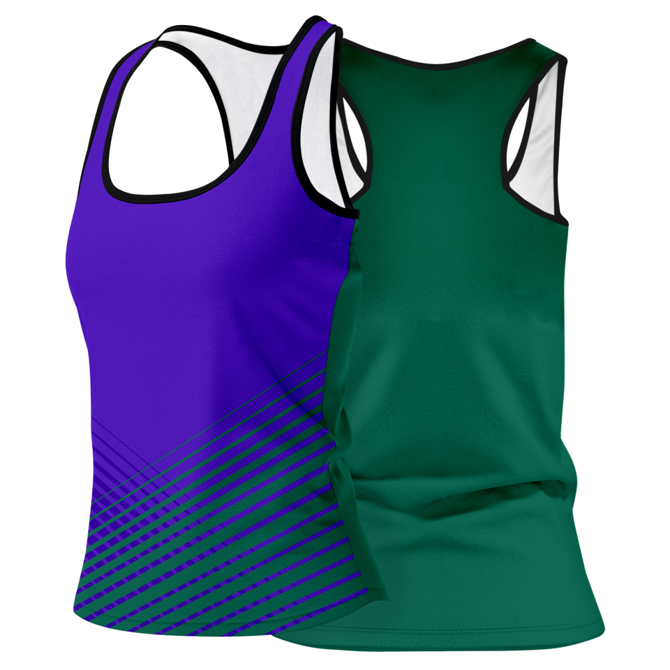 Camiseta pádel mujer tirantes sublimada modelo rayas