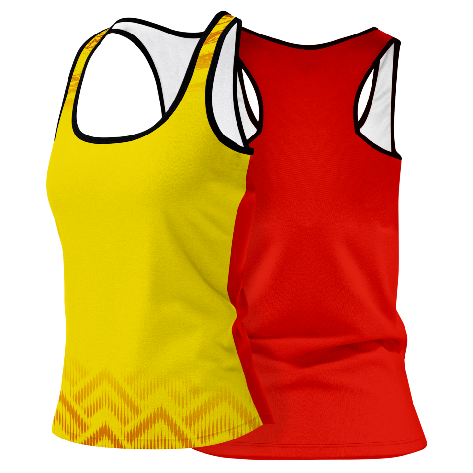 Camiseta pádel mujer tirantes sublimada modelo geométrico