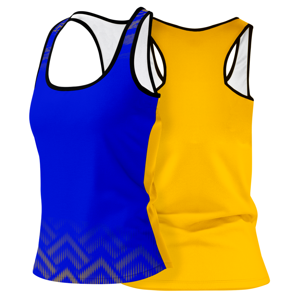 Camiseta pádel mujer tirantes sublimada modelo geométrico