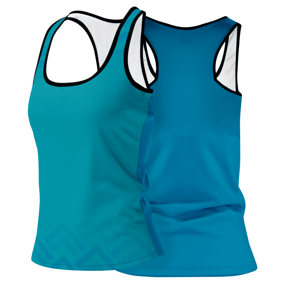 Camiseta pádel mujer tirantes sublimada modelo geométrico