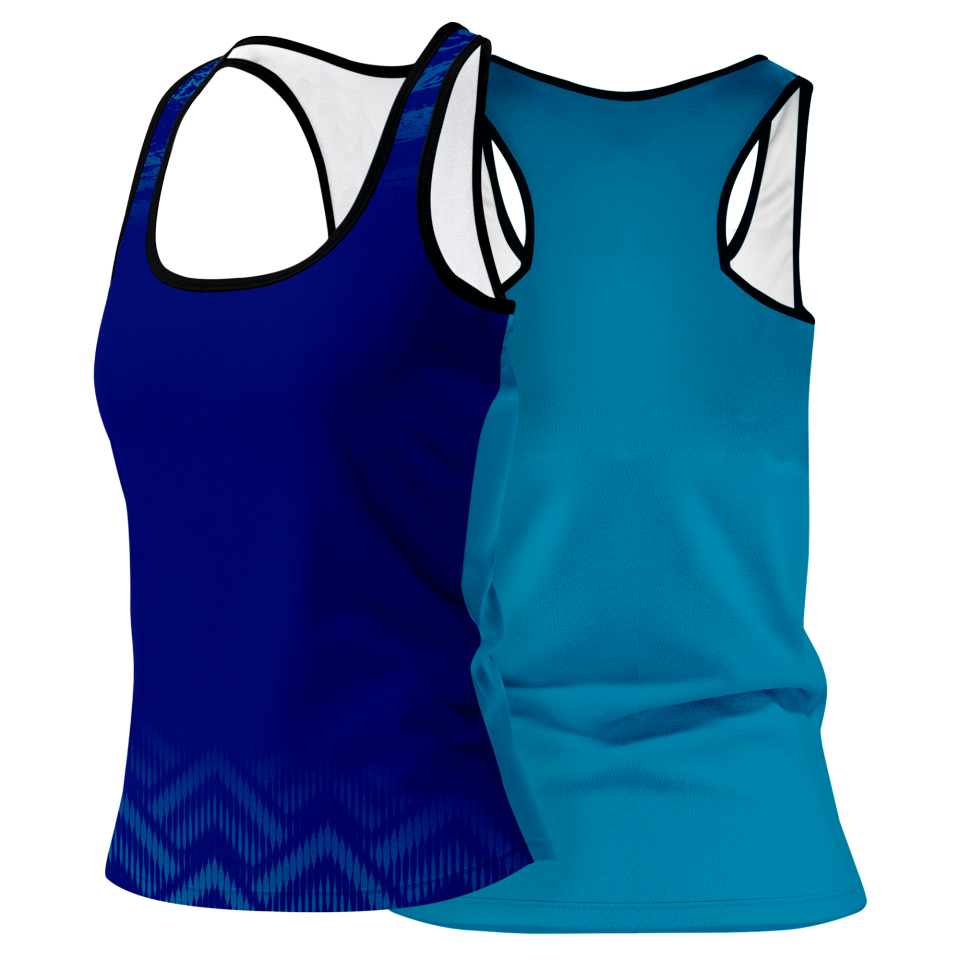 Camiseta pádel mujer tirantes sublimada modelo geométrico