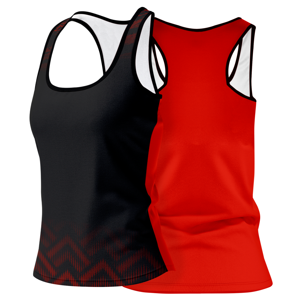 Camiseta pádel mujer tirantes sublimada modelo geométrico