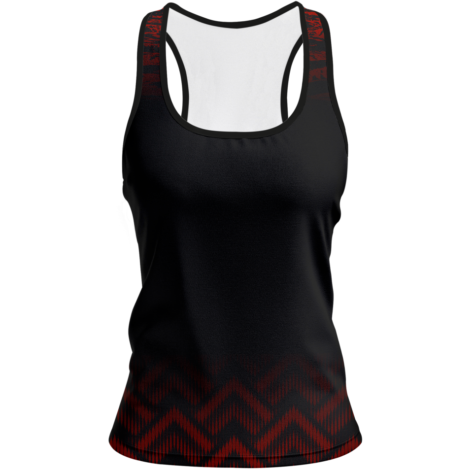 Camiseta pádel mujer tirantes sublimada modelo geométrico